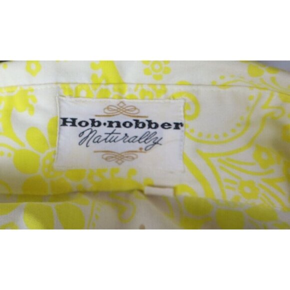 VINTAGE 1970s WOMEN'S CANARY YELLOW PRINT LONG SLEEVE SHIRT DRESS - HOBNOBBER - - Picture 12 of 12